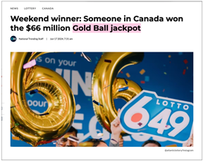 爽！卡城有人中奖$6600万，明天$1300万开奖！