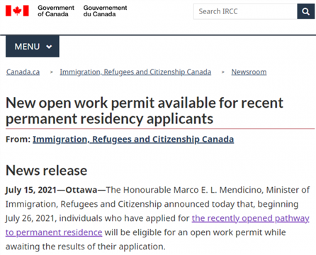 加拿大移民部推出新工签！本月开放申请！