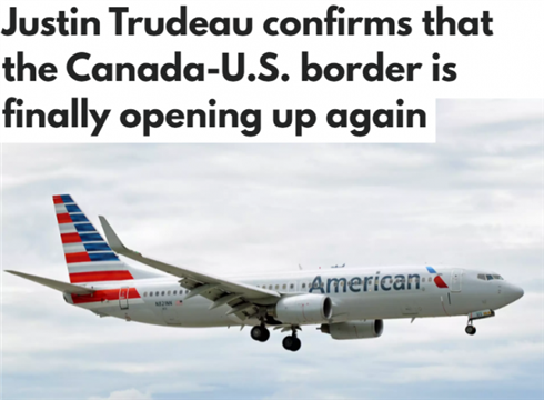 加拿大9月初重开国境 打全两剂疫苗都可入境