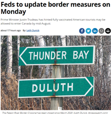 加拿大今天就边境重开作出宣布