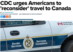 美国提高针对加拿大旅行警告