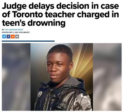 法官推迟对15岁男孩参加活动溺死案判决