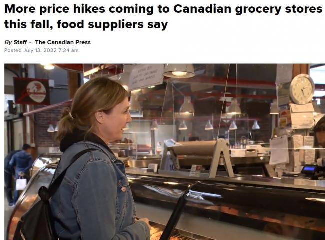 要有心理准备 加拿大杂货价格今秋还将上涨一波